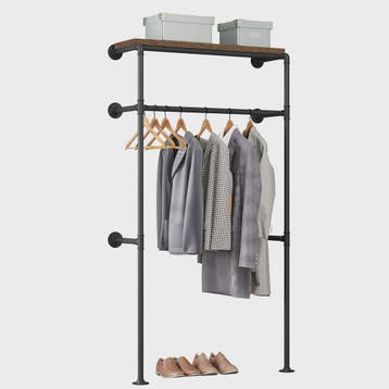 Industriële Kledingrek met Plank - Wandmontage Kledinghanger, Huis en Inrichting, Kasten | Boekenkasten, Verzenden, Nieuw