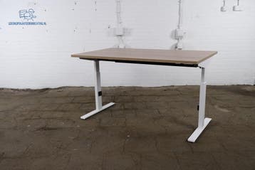 Handmatig verstelbaar bureau Robson eiken wit frame, Overige typen, Gebruikt, Verzenden, Overige merken