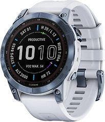 Garmin Fenix 7X 51 mm mineral blue DLC titanium met, Verzenden, Zo goed als nieuw