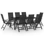 vidaXL 9-delige Tuinset aluminium antracietkleurig, Tuin en Terras, Tuinsets en Loungesets, Verzenden, 8 zitplaatsen, Tuinset