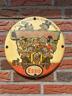 Zeldzaam Disney Esso reclamebord – Mickey Mouse, Donald Duck, Nieuw