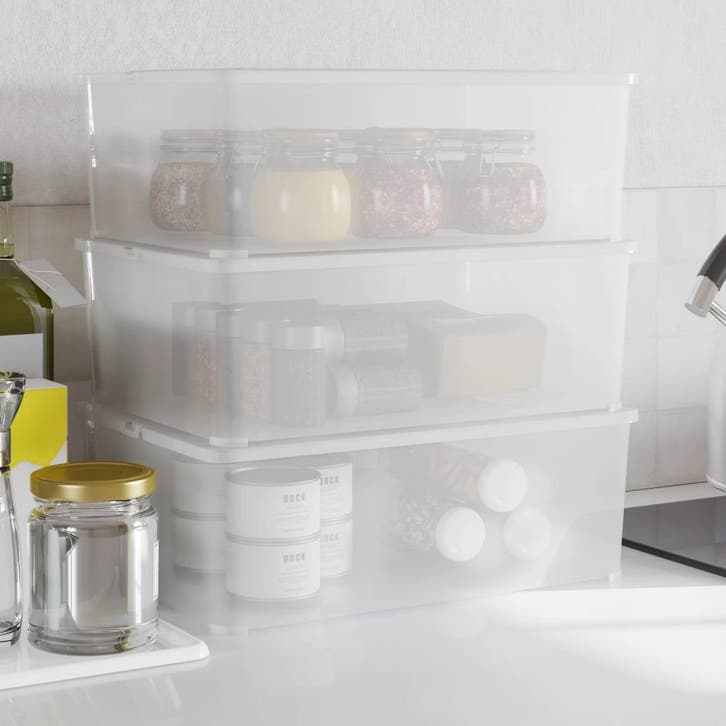 vidaXL Opbergboxen kunststof 3 st stapelbaar 10 L, Huis en Inrichting, Woonaccessoires | Kisten, Nieuw, Verzenden