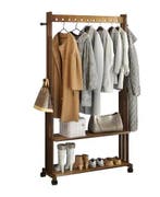 Bamboe Kledingrek met Wielen – Kapstok met Planken 104×166 c, Verzenden, Nieuw