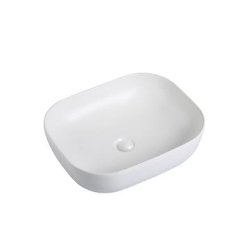 Wastafel Julia 50x40x14cm mat wit inclusief afvoerplug, Verzenden, Nieuw