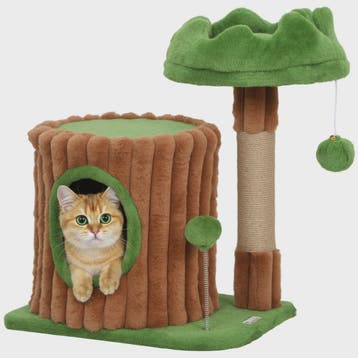 Pawhut Cat Scratching Tree 53 cm Trunk Design with House Bed, Verzenden, Nieuw