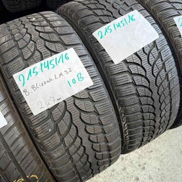2 x Bridgestone Blizzak LM-32 215-45-16 10BWinterbanden 7mm, 16 inch, Band(en), Personenwagen, Gebruikt
