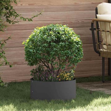 vidaXL Plantenring Zwart 40 x 40 x 20 cm Koudgewalst staal, Minder dan 30 cm, Verzenden, Minder dan 60 cm, Nieuw