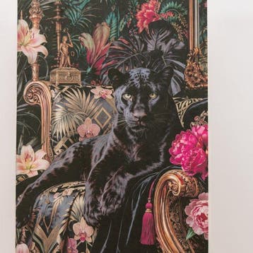 Paneel - GA003 - Decoratief De Panter op de Troon –