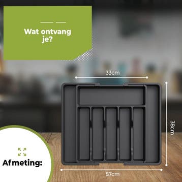 HI NATURE™ Uitschuifbaar Bestekbak met 8 Vakken - Besteklade, Ophalen of Verzenden, Nieuw