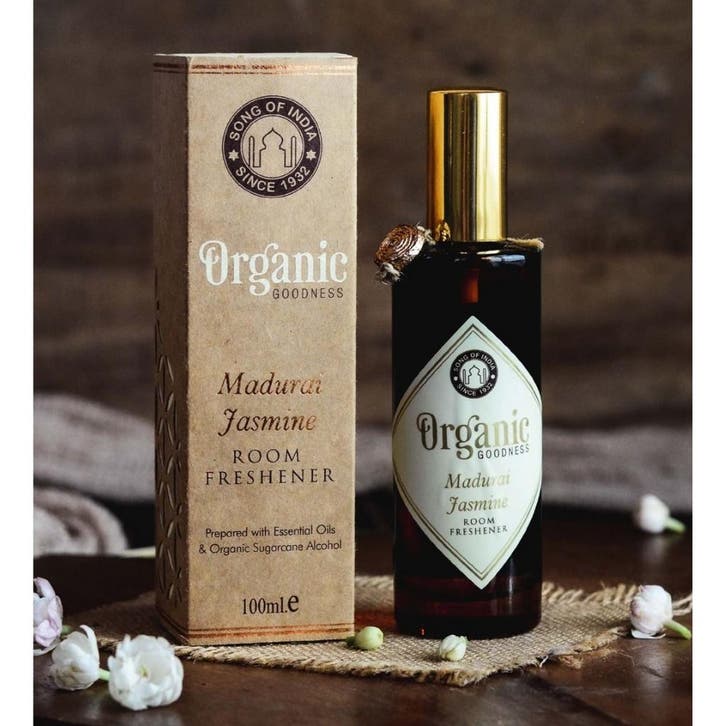 Roomspray Madurai Jasmine (in amberkleurig glas, 100 ml), Huis en Inrichting, Woonaccessoires | Overige, Ophalen of Verzenden