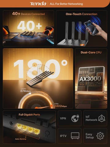 Tenda AX12 Pro AX3000 WiFi 6 Router: Supersnel Internet met, Verzenden, Nieuw