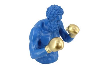 Decoratiefiguur BOXER 50cm blauw goud - 48033, Ophalen of Verzenden, Nieuw