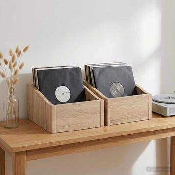 vidaXL LP Recorddoos 2 st Sonoma Eiken 23 x 33 x 16 cm, Verzenden, Nieuw