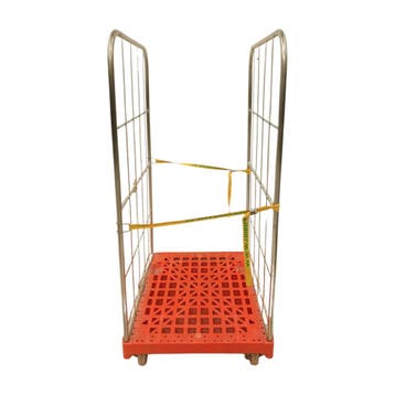 Rolcontainer 800x710x153 mm, 2 hekken, oranje, gebruikt -, Ophalen of Verzenden, Overige typen, Emtrade NL