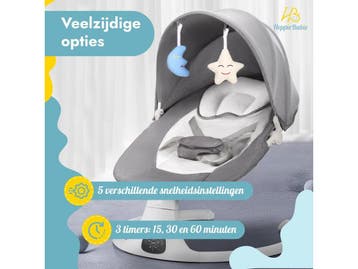 HeppieBabie Elektrische Wipstoel - Babyschommel - Muziek en, Verzenden, Zo goed als nieuw