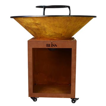 BLISS Plancha Ø100– Extra dik cortenstale basis (4–5 mm), Verzenden, Nieuw, BLISS Holten B.V., Met accessoires