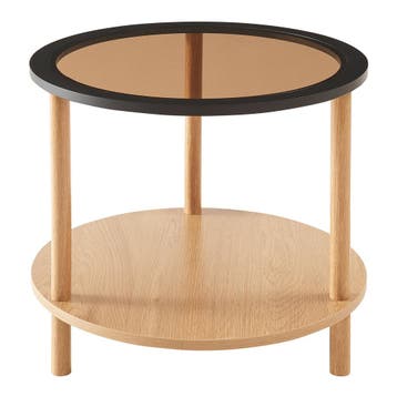 Bijzettafel Latama rond Ø51x45 cm zwart en brons [en.casa], Verzenden, Nieuw