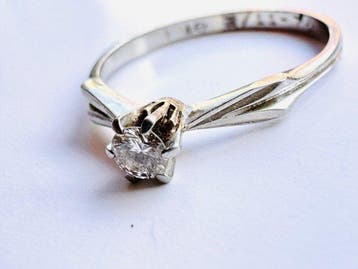 Ring - 18 karaat Witgoud - 0.13ct. tw. Diamant (Natuurlijk), Nieuw