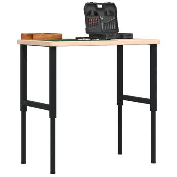 vidaXL Werkbank rechthoekig 100x60x(73-99,5) cm massief, Verzenden, Nieuw