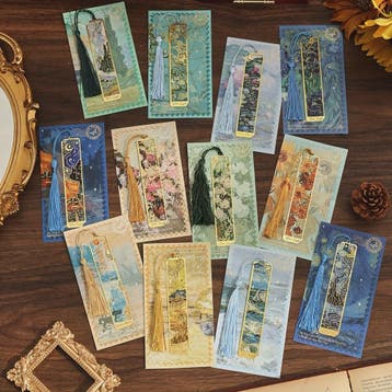 Set van 12 Vintage Metalen Bladwijzers met Kwastjes - Kunstz, Verzamelen, Verzenden, Nieuw
