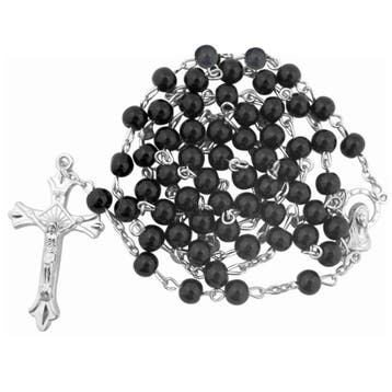Fako Bijoux - Ketting - Rozenkrans - Zwart - 6mm, Verzenden, Nieuw