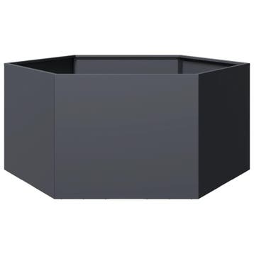 vidaXL Plantenbak zeshoek 104x90x45 cm staal, Verzenden, Nieuw, Metaal