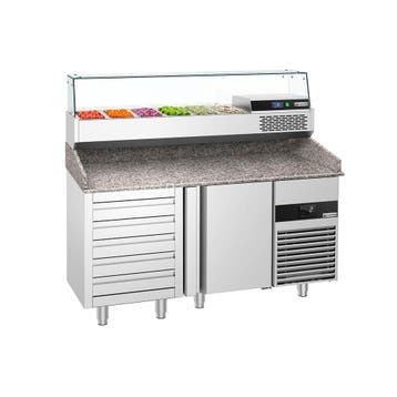 GGM Gastro | Pizza koelwerkbank PREMIUM - 1550x800mm - 1 |, Verzenden, Nieuw in verpakking, RVS Meubilair
