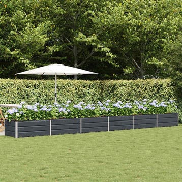 vidaXL Plantenbak Antraciet 600 x 80 x 45 cm Staal, Tuin en Terras, Bloembakken en Plantenbakken, Verzenden, Nieuw, Metaal, 60 tot 100 cm