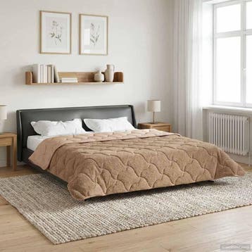 vidaXL Vol jaar dekbed 220 x 240 cm Nee Taupe Ademend, Verzenden, Nieuw