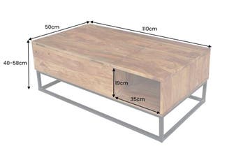 In hoogte verstelbare salontafel MAKASSAR FUNCTION 110cm, Ophalen of Verzenden, Nieuw