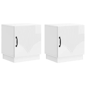 vidaXL Nachtkastje 2 pcs Hoogglans Wit 43 x 34,5 x 47 cm, Huis en Inrichting, Slaapkamer | Nachtkastjes, Minder dan 45 cm, Verzenden