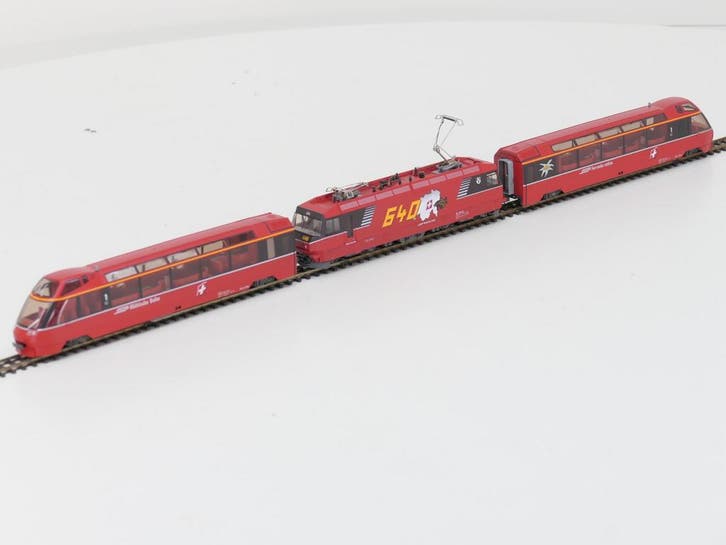 Schaal H0m Bemo 7259 100 Bernina panorama express ontwerp..., Hobby en Vrije tijd, Modeltreinen | H0, Gelijkstroom, Overige typen