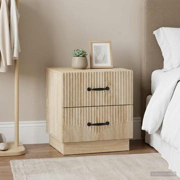 vidaXL Nachtkastje 2 st Sonoma Eiken 43 x 34,5 x 44,5 cm, Minder dan 45 cm, Verzenden, Nieuw, Minder dan 55 cm