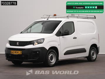 Peugeot Partner 110pk Benzine L1H1 Navi Airco Cruise Camera, Stof, Gebruikt, Overige brandstoffen, Wit