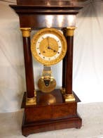 Klok Empirestijl - Mahonie, Gepatineerd brons, Verguld brons, Antiek en Kunst