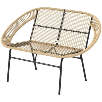 TRUUSK 2-zits Tuinbank Polyrattan - Weerbestendig en UV-best, Verzenden, Nieuw