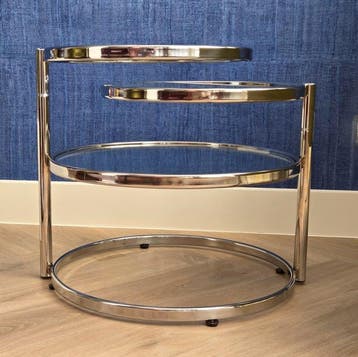 Leitmotiv - Bijzettafel - Double Swivel - glas/metaal