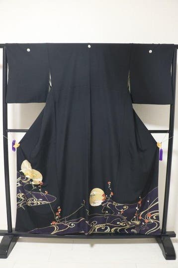kimono - kurotomesode Japan - Zijde - Japan - 1900-2000