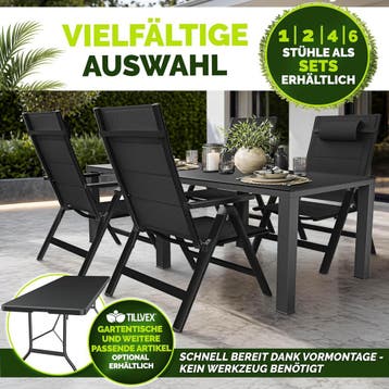 tillvex® Tuinstoel met hoge rugleuning, 1 stuk, met armleuni, Verzenden, Zo goed als nieuw
