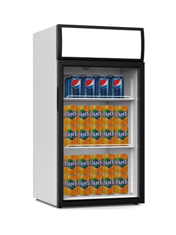 Koelkast Mini - 80 Liter - 1-Deurs - Glazen Deur - Geventile, Verzenden, Nieuw in verpakking, Koelen en Vriezen