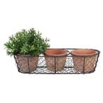 Bloempot - Terracotta, Staal - Potten in draadmanden