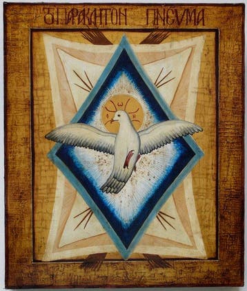 Icoon - Russische Orthodoxe Ikon « Heilige Duif » hout,