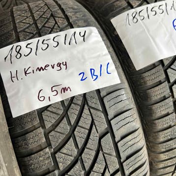 2 x Hankook Kinergy 185-55-14 4 Seizoenbanden 6,5mm, 14 inch, Gebruikt, All Season, Band(en)