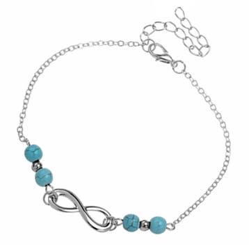 Fako Bijoux - Enkelbandje - Infinity Turquoise Duo -, Verzenden, Nieuw
