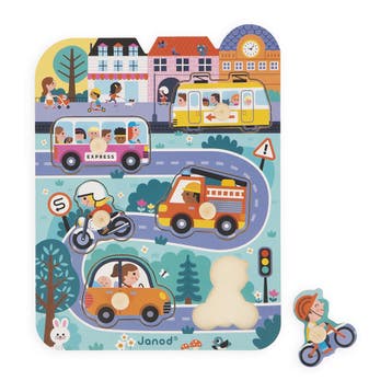 Janod knoppuzzel - houten stadspuzz van €13,50 voor €12,15, Ophalen of Verzenden, Nieuw