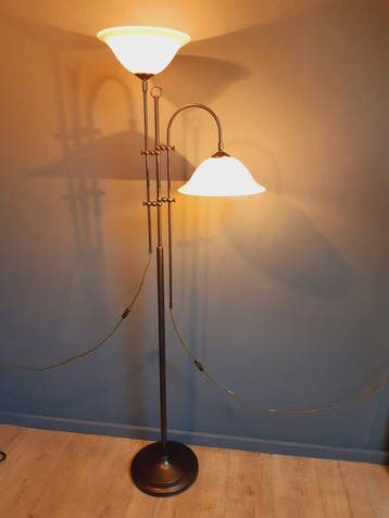 berliner - Staande lamp - Messing - dubbele lamp