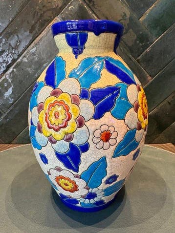 Antiek art-deco 1939 - Boch Fréres - Vaas - Faience -