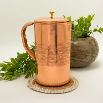 15% Black Friday -Puur Koperen Kan Bloempatroon - 1,5 liter, Ophalen of Verzenden, Nieuw, Overige materialen