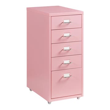 Kantoorkast Kökar ladekast op wielen 69x28x41 cm roze [en.ca, Verzenden, Nieuw in verpakking