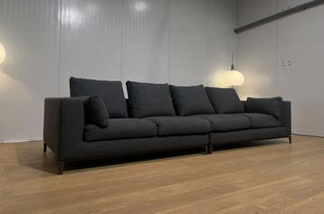 ZGAN Minotti Andersen 4-Zits NP €20000 GARANTIE, 100 tot 125 cm, 300 cm of meer, Zo goed als nieuw, Rechte bank